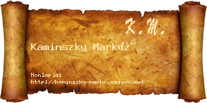 Kaminszky Markó névjegykártya